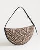 Topshop Topshop Curly medium canvas scoop shoulder bag in zebra-Black - 4
