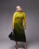 Topshop Topshop Curve ombre cut out long sleeve midi dress in multi - 1