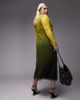 Topshop Topshop Curve ombre cut out long sleeve midi dress in multi - 3