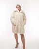 Topshop Topshop Curve oversized faux fur coat in cream-White - 1