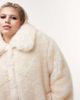Topshop Topshop Curve oversized faux fur coat in cream-White - 2