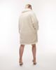 Topshop Topshop Curve oversized faux fur coat in cream-White - 4