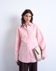 Topshop Topshop darted cuffs oversized shirt in pink - 1