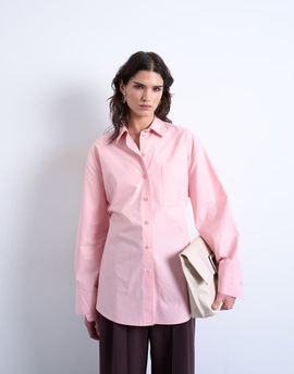 Topshop Topshop darted cuffs oversized shirt in pink