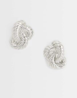 Topshop Topshop Dean asymmetric hoop earring in silver