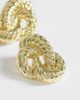 Topshop Topshop Dean asymmetric hoop earrings in gold - 3