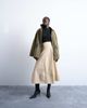 Topshop Topshop deep hem midi skirt in beige paper touch stripes-Brown - 1