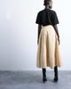 Topshop Topshop deep hem midi skirt in beige paper touch stripes-Brown - 4