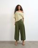 Topshop Topshop deep yoke balloon pants in khaki green - 1