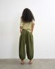 Topshop Topshop deep yoke balloon pants in khaki green - 3