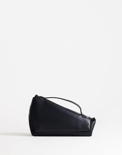 Topshop Topshop Delta medium pyramid top handle clutch purse in black