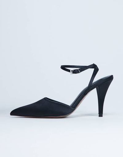 Topshop Topshop Demi cone heel pumps with tie in black