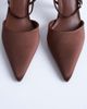 Topshop Topshop Demi cone high heel pumps with tie in chocolate-Brown - 2