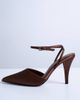 Topshop Topshop Demi cone high heel pumps with tie in chocolate-Brown - 4