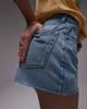 Topshop Topshop denim A-line shorts in bleach-Blue - 4