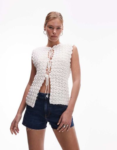 Topshop Topshop denim A-line shorts in rich blue