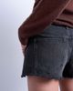 Topshop Topshop denim a-line shorts with rips in washed black - 2