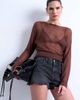 Topshop Topshop denim a-line shorts with rips in washed black - 3