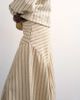 Topshop Topshop denim asymmetric dropped waist maxi skirt in ecru stripes-Multi - 4