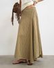Topshop Topshop denim asymmetric dropped waist maxi skirt in khaki stripes-Multi - 1