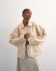 Topshop Topshop denim balloon jacket in natural-White - 1