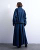 Topshop Topshop denim balloon sleeves jacket in indigo stripes-Blue - 2