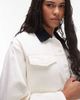 Topshop Topshop denim barn jacket with contrast collar in ecru-White - 2