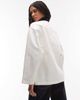 Topshop Topshop denim barn jacket with contrast collar in ecru-White - 4