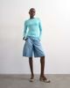 Topshop Topshop denim barrel jorts in mid blue-White - 1