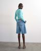 Topshop Topshop denim barrel jorts in mid blue-White - 2