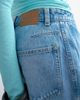 Topshop Topshop denim barrel jorts in mid blue-White - 4