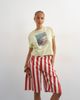 Topshop Topshop denim barrel jorts in red striped print - 2