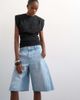 Topshop Topshop denim barrel leg jorts in bleach-Blue - 2