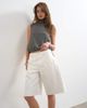 Topshop Topshop denim barrel leg jorts in white-Blue - 1