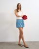 Topshop Topshop denim bubble hem mini skirt in mid blue - 2