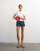 Topshop Topshop denim button fly mini shorts in rich blue - 1