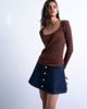 Topshop Topshop denim button up mini skirt in indigo rinse-Blue - 1