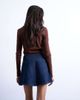 Topshop Topshop denim button up mini skirt in indigo rinse-Blue - 4