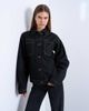 Topshop Topshop denim cinch detail shacket in black ecru-Multi - 1