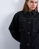 Topshop Topshop denim cinch detail shacket in black ecru-Multi - 4