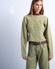 Topshop Topshop denim cinch shirt in avocado-Green - 1