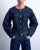 Topshop Topshop denim cinched back shirt with ovoid sleeves in rinse-Blue - 1