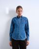 Topshop Topshop denim cinched shirt with seam detail in mid blue - 1