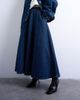 Topshop Topshop denim circle maxi skirt in indigo stripe-Blue - 4