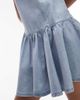 Topshop Topshop denim circle peplum mini dress in bleach-Blue - 2