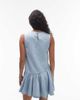 Topshop Topshop denim circle peplum mini dress in bleach-Blue - 3