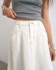 Topshop Topshop denim circle seamed maxi skirt in bone-White - 3