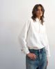 Topshop Topshop Denim collared quarter zip blouson jacket in bone-White - 3