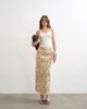 Topshop Topshop denim column maxi skirt in deer print-Multi - 2