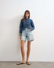 Topshop Topshop denim distressed Editor shorts in bleach-Blue - 4